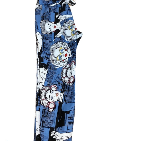 CHARLIE B Blue White Fun Graphic Pant NWT L XL - Picture 3 of 7